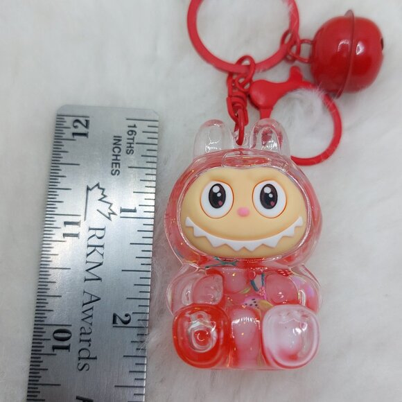 2/$19 Labubu Flowing Sand Exquisite red keychain with bell - Picture 4 of 8